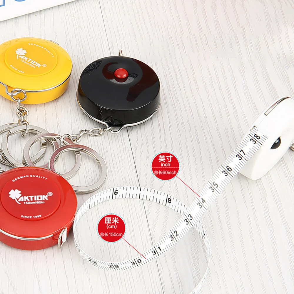 Cute Mini Retractable Portable Ruler Keychains for Women Man Tape Measure Roll Tape Key Ring Sewing Tools Jewelry Key Chains