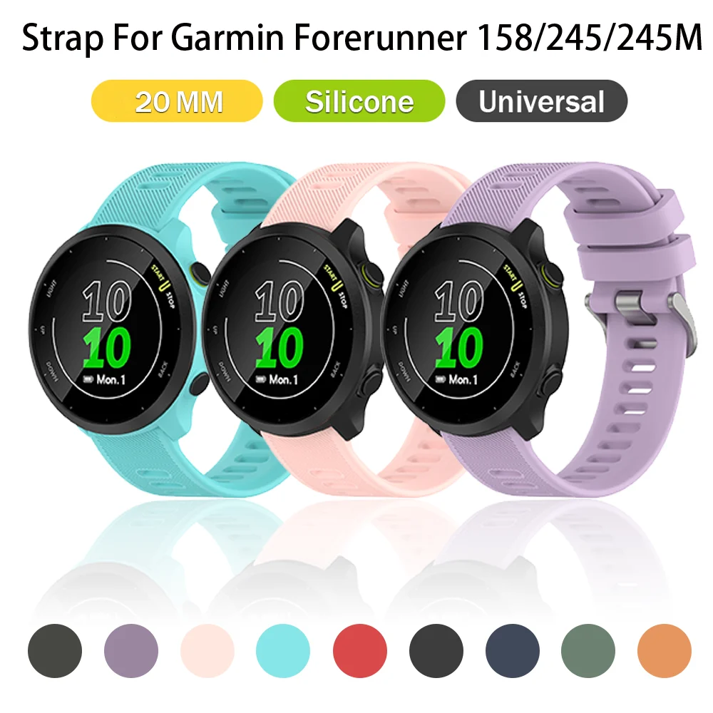 

20mm Wrist Strap for Garmin Forerunner 158/245/645 Bracelet Watchband for Huami Amazfit GTR 42mm/BIP/GTS/Huawei Watch 2/GT2 42mm