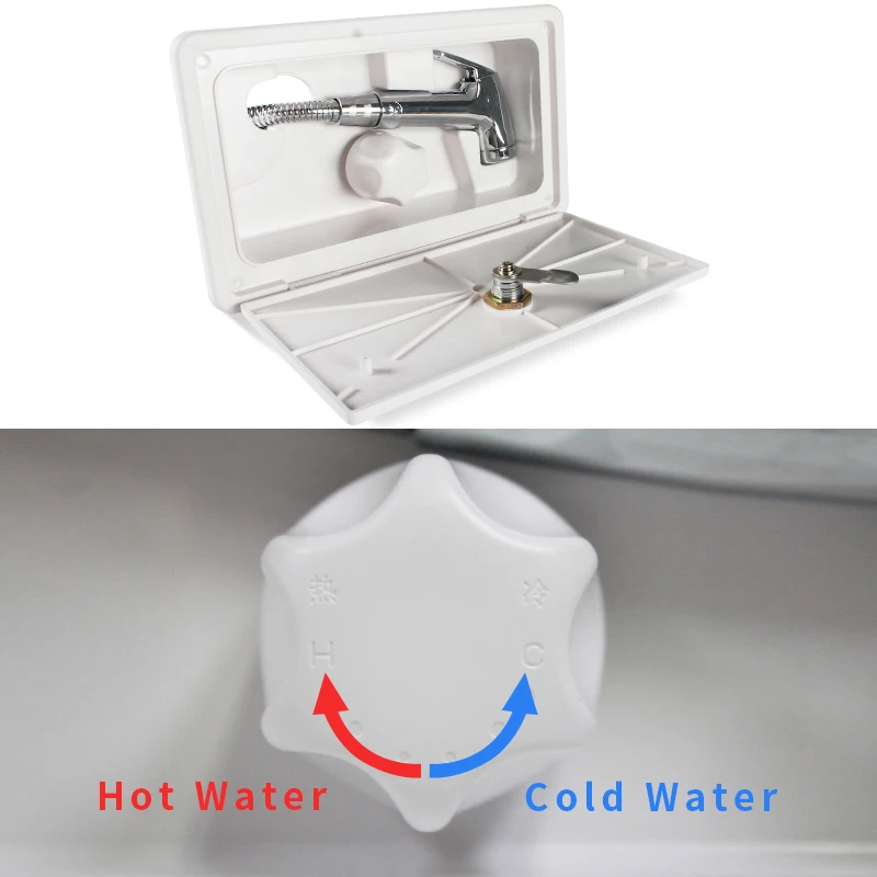 TYTXRV Caravan Accessories RV Exterior Shower Box Kit with Lock Stainless Steel Faucet & Hose Camper Trailer Outdoor Washing Kit