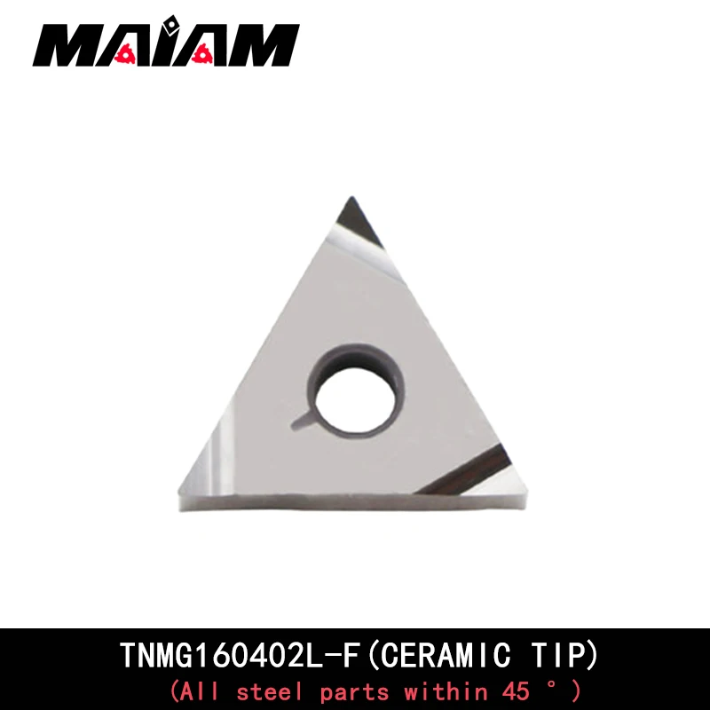 Imagem -02 - Usinagem de Acabamento Cerâmico Inserção Esquerda Direita Tnmg 160402 Tnmg 160404 Inserção de Flauta Triangular Tnmg1604 para Alumínio Aço Inoxidável