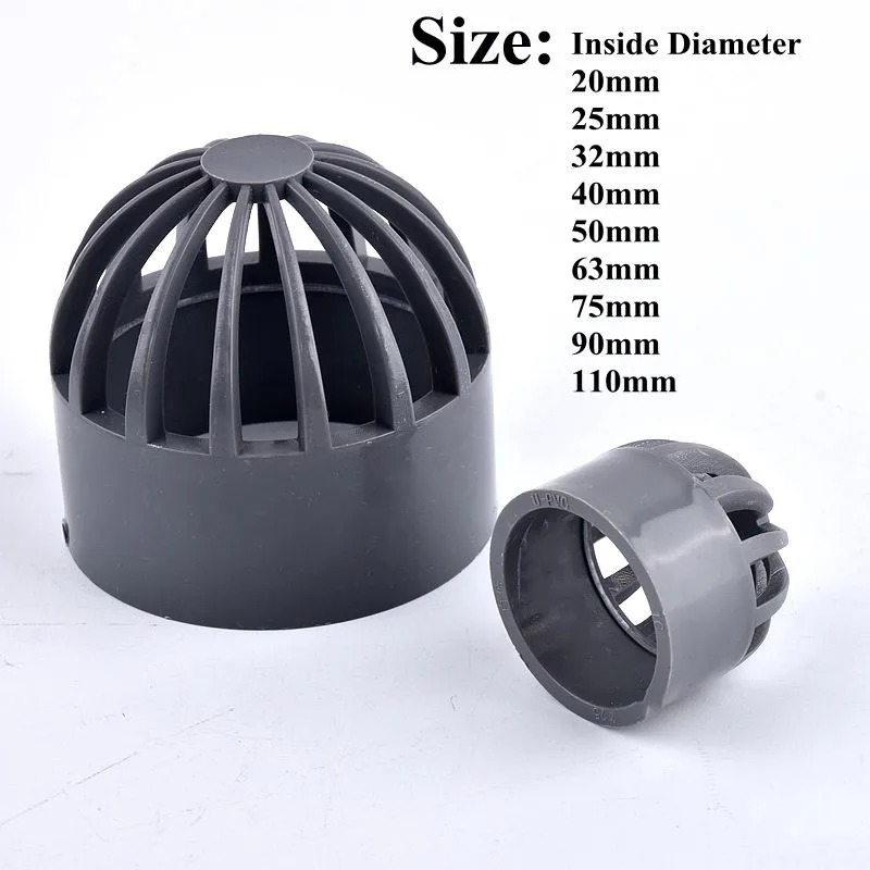 1~20Pcs PVC Round Air Duct Vent Cover Breathable Cap Lsolation Net Fish Tank Gutter Guard Mesh Water Hose Filter Pipe Connector