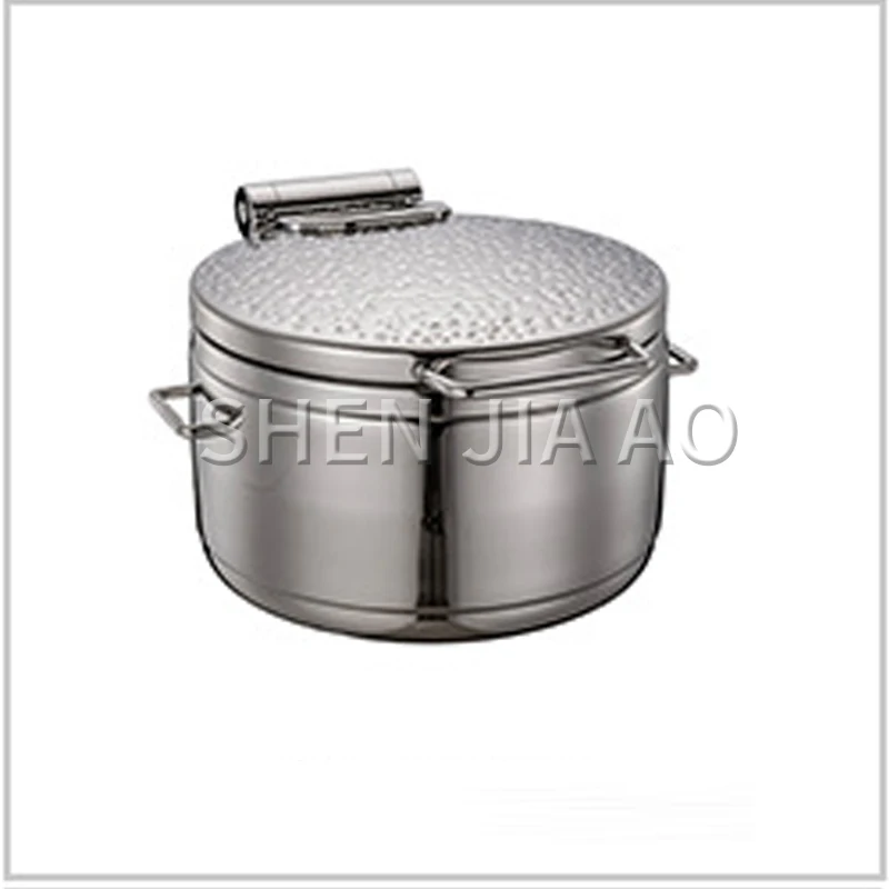 Poêle à sauce rond en acier inoxydable 11l, pot à soupe Commercial, récipient alimentaire, soucoupe à soupe, couvercle en acier (pour cuisinière à induction)