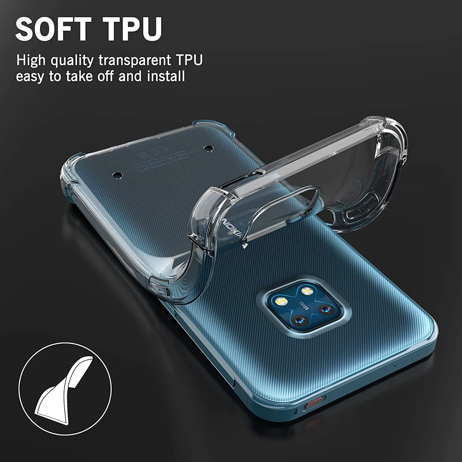 Case for Nokia XR 20 Reinforced Corner Soft TPU Clear Shockproof Cover For Nokia XR20 Couqe Fundas