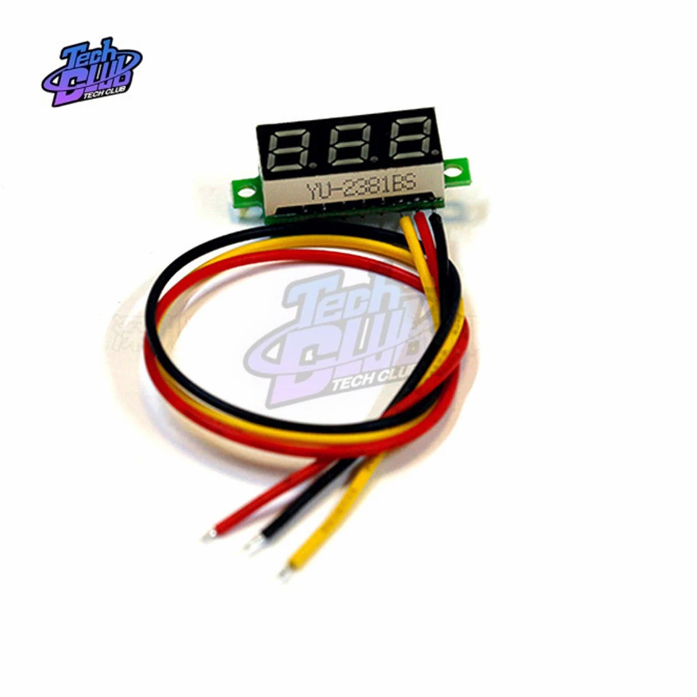 Mini voltmètre à jauge de 0.28 pouce, voltmètre à 3 fils, affichage LED, panneau numérique, détecteur, outils de surveillance, DC 0-100V