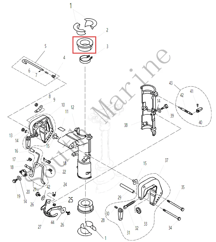 68D-G2537-00 amortyzacja top dla Yamaha F4 F5 zaburtowy silnik 4-suwowy