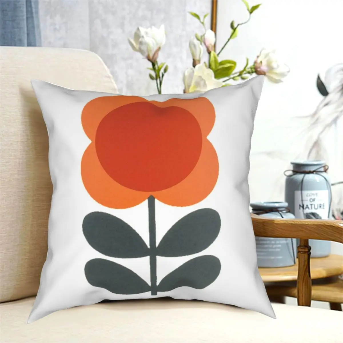 Orla Kiely Scandi Flower Square Pillowcase Polyester Creative Zipper Decorative Car Cushion Case 18