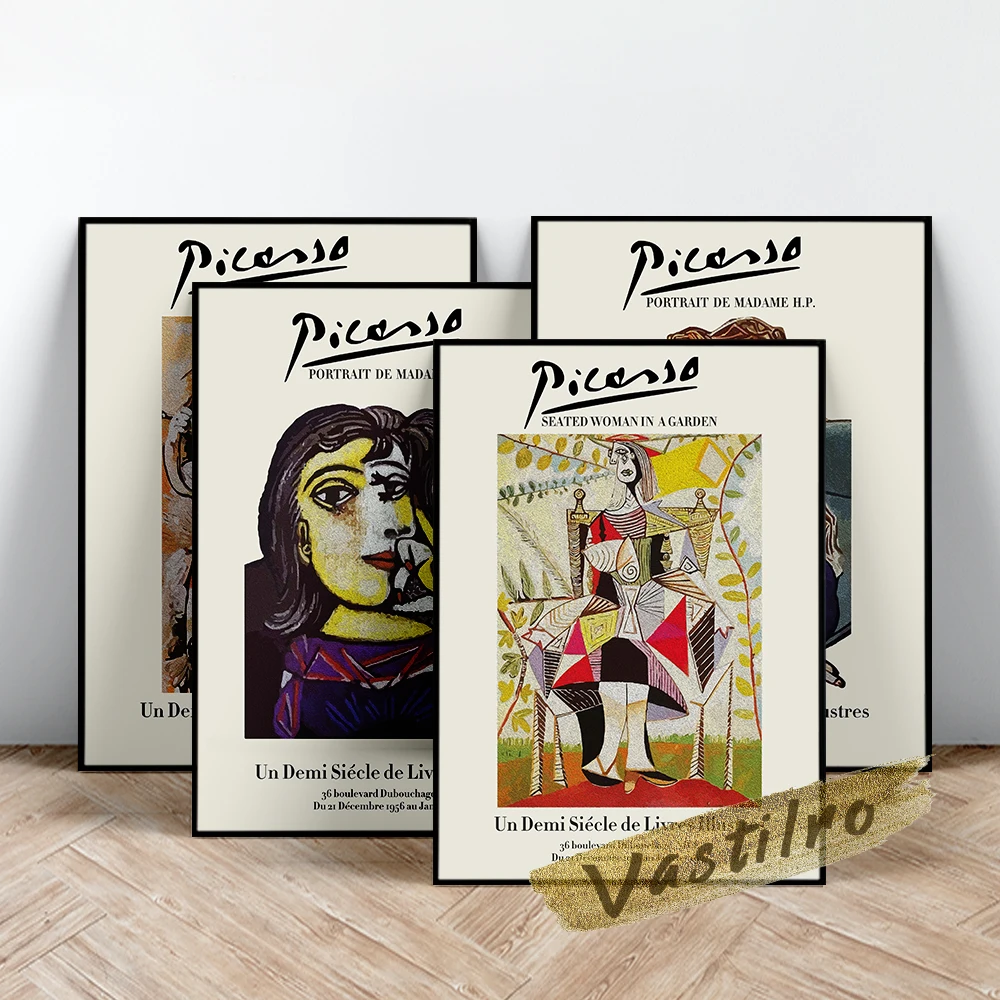 Famous Classic Pablo Picasso Poster, Picasso Abstract Figure Wall Art, Portrait Of Dora Maar Oil Painting, Gallery Wall Picture