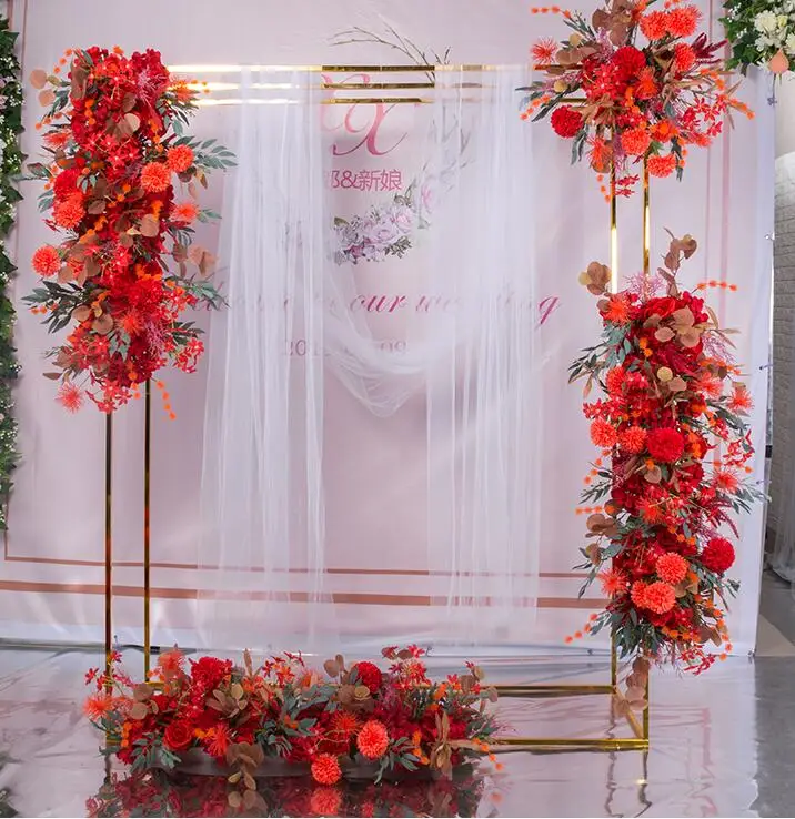 

Wedding Arch Frame series Background Stand Background Gold Outside Artificial Flower Door shelf