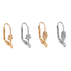 20 Creative Gold-plate Leverback Earwire Stainless Steel Hoop Earring Findings For DIY Women Earrings Jewelry Connector Making