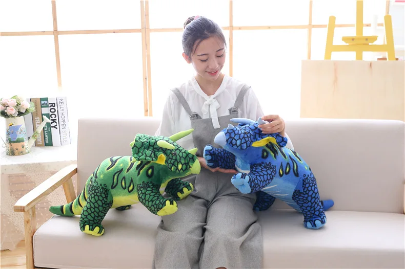 lovely cartoon Triceratops dinosaur plush toy soft doll kids toy throw pillow Christmas gift h0549