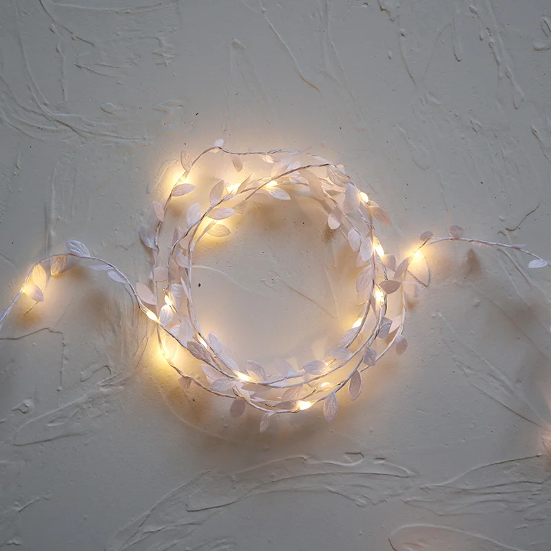 Green Leaf LED Fairy Light Garland Light String Light Living Room Decor Artifical leaves with Rope Fairy Home Lighting