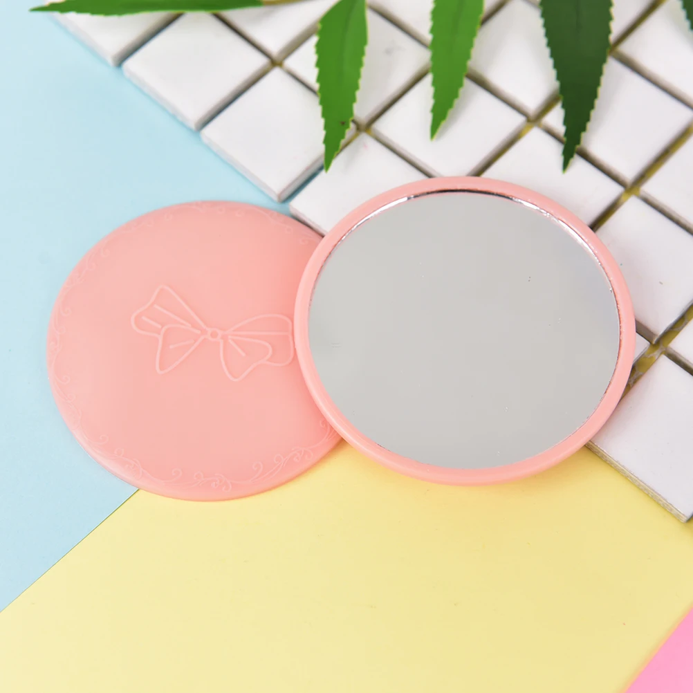 Cute 1pcs Mini Pocket Makeup Mirror Cosmetic Compact Metal Mirrors Color Random Dia 7cm