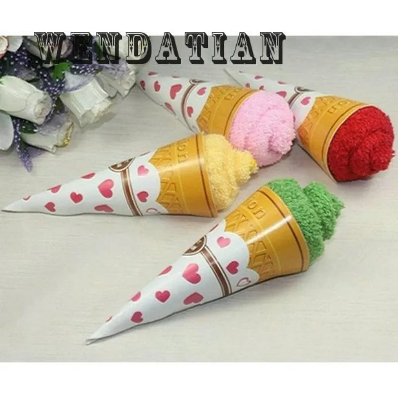 

Solid Fiber Ice Cream Modelling Cake Towel, Creative Home Textile, 20x20cm, Valentine Day Gift, 20 Pcs Lot