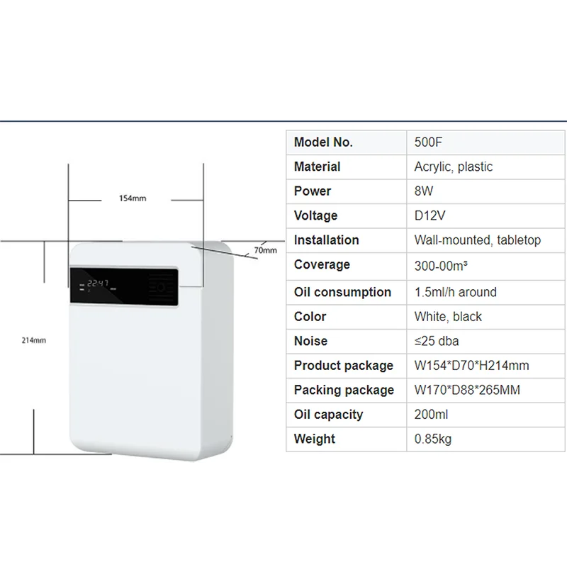 Pulverizador de óleo essencial wifi da máquina do ar do perfume do difusor do aroma 200ml waterless máquina da fragrância para casas shopping