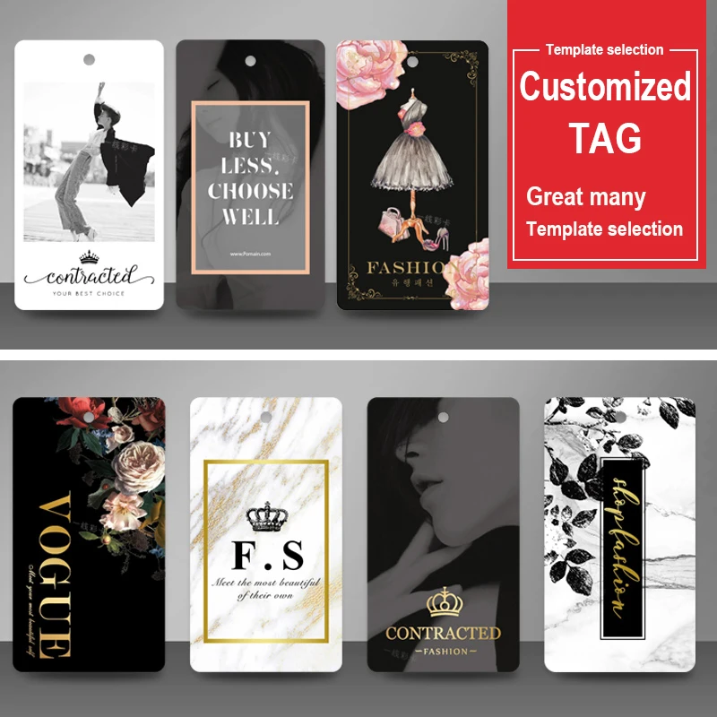 

Women's Wear Manufacturers Card+Black Selling Clothing Apparel Trademark Production Exquisite Customized Paper Embossing Process