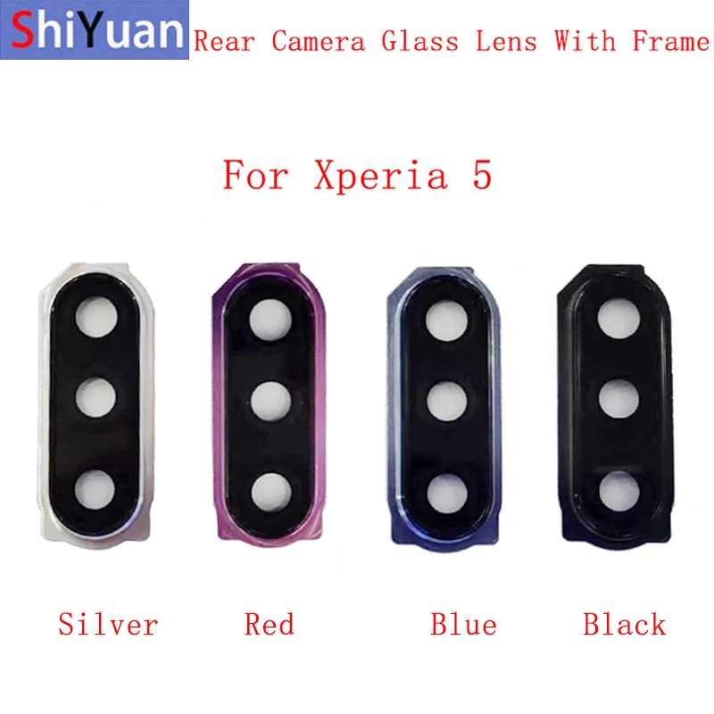 Rear Back Camera Lens Glass with Metal Frame Holder For Sony Xperia 1 5 XZ2 XZ3 Replacement Repair Spare Parts