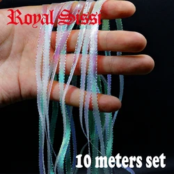 10yards set fly tying highlight pearlescent braidback 5mm wide flat diamond braid shrimp back nymph wingcase fly tying materials