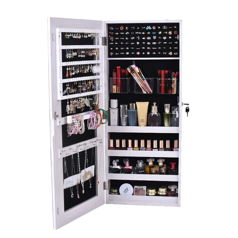 Dressing Mirror Full Body Jewelry Cabinet The Whole PVC Film Wall Hanging Door With Lock Jewelry Cabinet Fitting Mirror  Cabinet