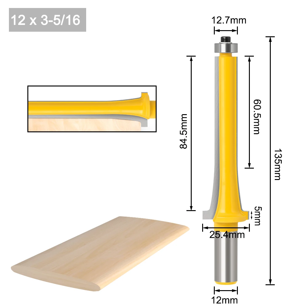 12mm 1/2in Shank Industrial Quality Louver Slat Router Bit - Medium C3 Tungsten Carbide Cutters