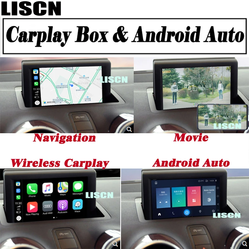 Wireless Carplay For Audi A1 X8 GB MMI 3g 2010~2020 Interface Rear Front Parking Camera Android Original Display Improve Decoder