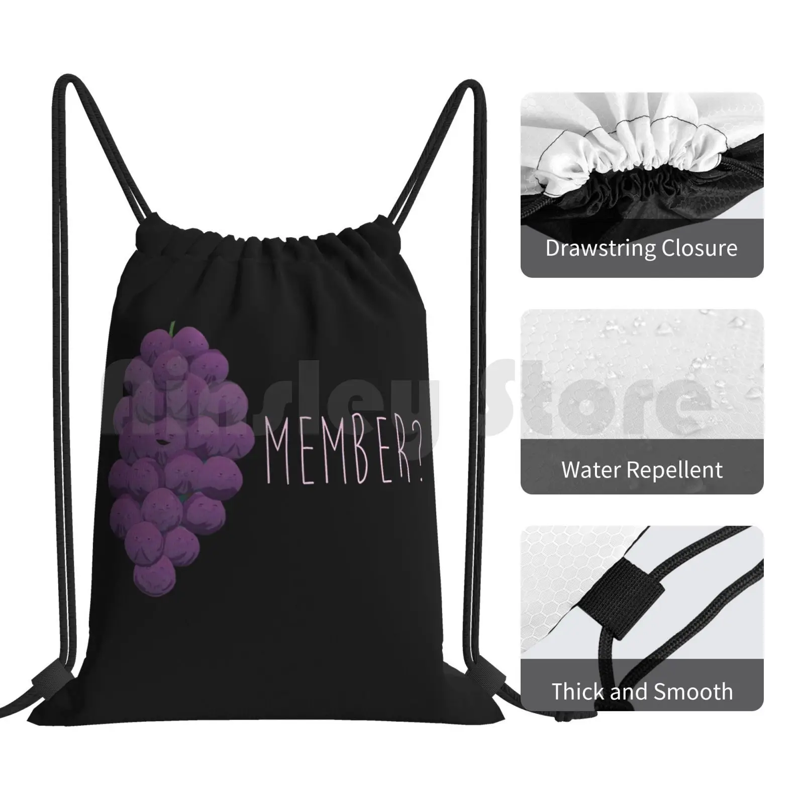 Member Berries : Fanart Print Backpack Drawstring Bags Gym Bag Waterproof Member Berries Member Berries Fanart Fan