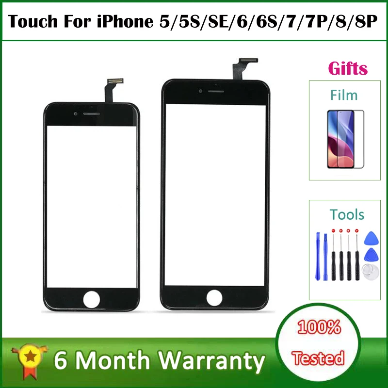 Touch Screen Digitizer For iPhone 5 5s 7 6 plus 6S 8 Touch screen Front Touch Panel Glass Lens For Iphone 8P Phone Accessories