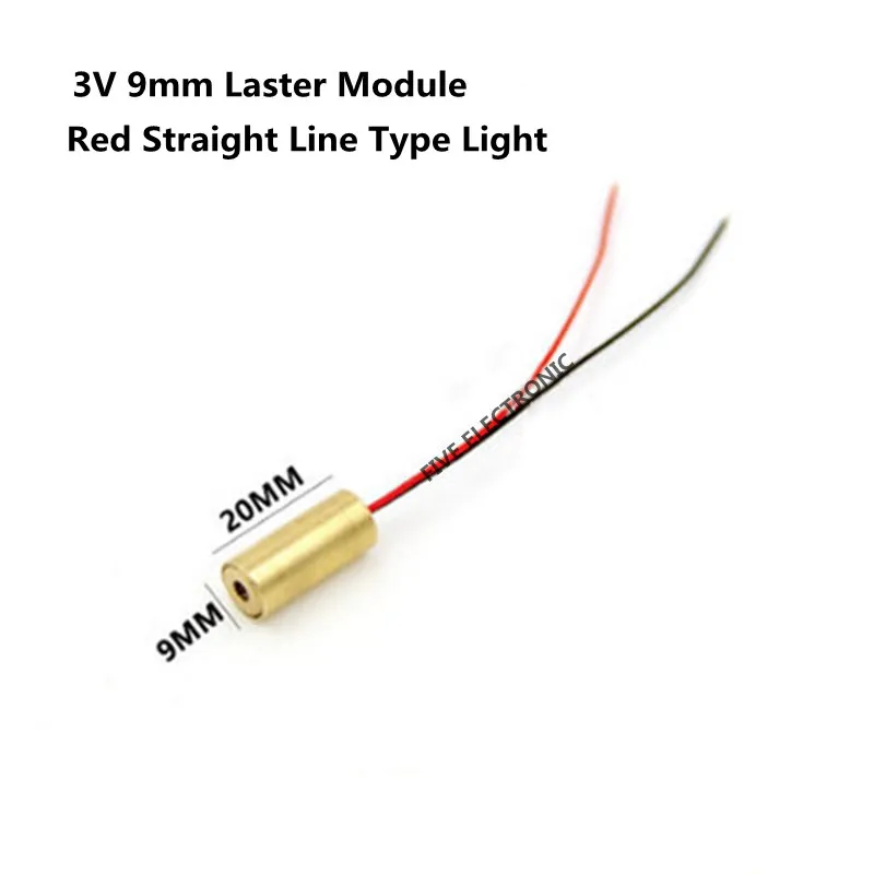 3V/5V 6mm/9mm 5mW Laser Module Red Dot/Straight Line/Cross Type Light Focal Length Adjustable With Leading Wire Laser Head