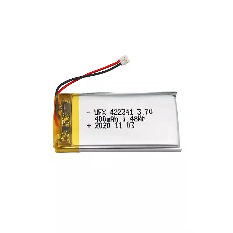 شراء المزيد سوف رخيصة بطارية ليثيوم 422341 (400mah) 3.7 فولت مكبر صوت صغير مصباح ليد لعبة كهربائية لوح حماية الحزام الرقمي