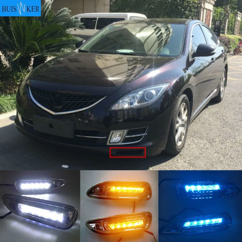 

2pcs LED DRL Daytime Running Light Daylight headlight fog lamp cover car-Styling for Mazda 6 Mazda6 2008 2009 2010