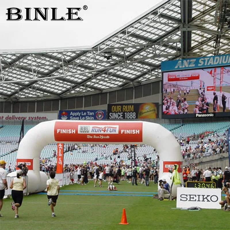 Pubblicità corsa corsa inizio arrivo arco gonfiabile con ventilatore cavalletto gonfiabile evento per maratona