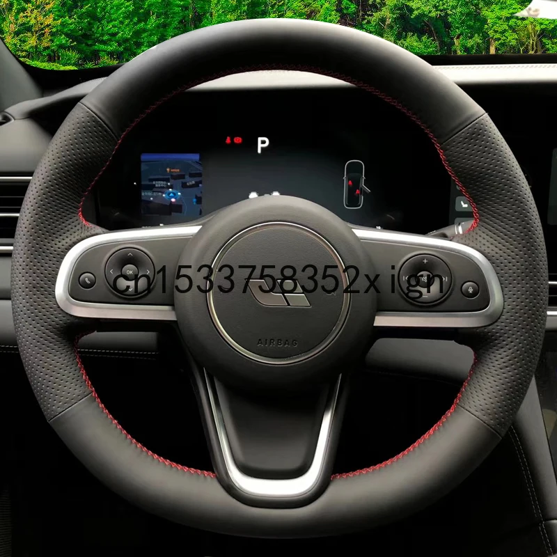 For Ideal ONE DIY Customized leather suede car steering wheel cover interior accessories