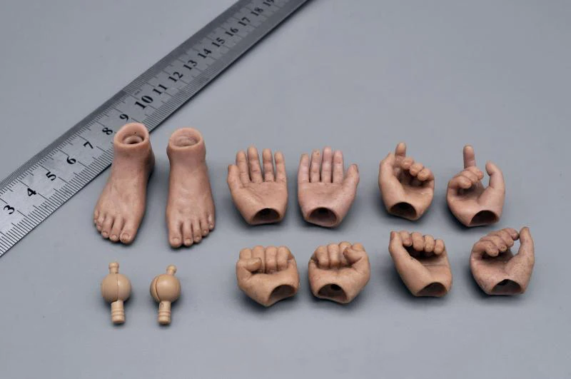 

In Stock For Sale 1/6th Strong Hand Type 4 Pairs Pin Model 1 pair Connector Set For Mostly Doll Figures Accessories