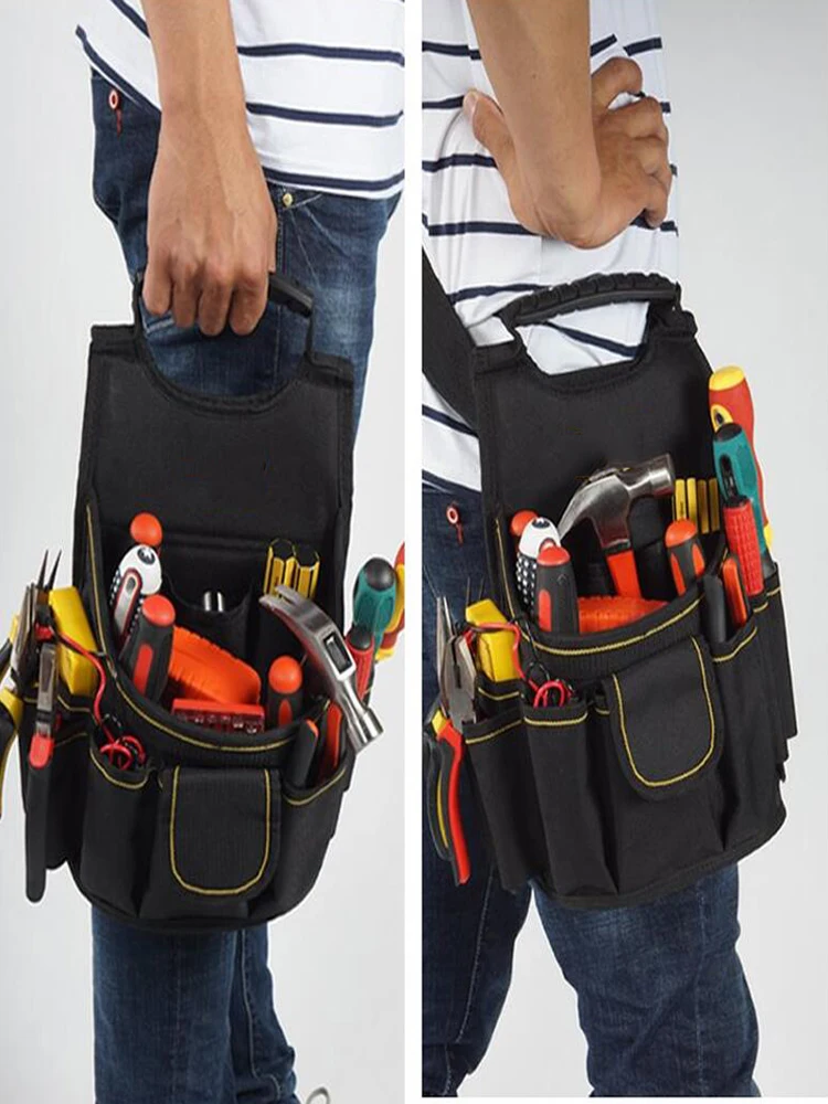 Multi-Function Tool Bag Portable Waist Hanging Dual Purpose Tool Bag Adjustable Delt Tool Bag Oxford Cloth Electrician Bag