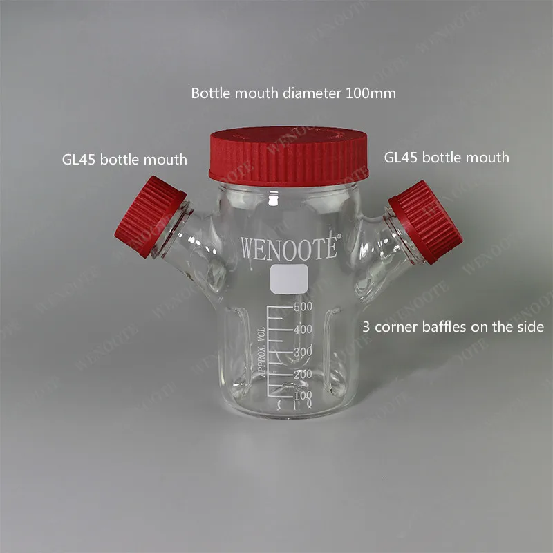 

500 ml cell culture flask. Fermentor storage bottle Experimental mixing bottle. Sludge culture retention reagent bottle.