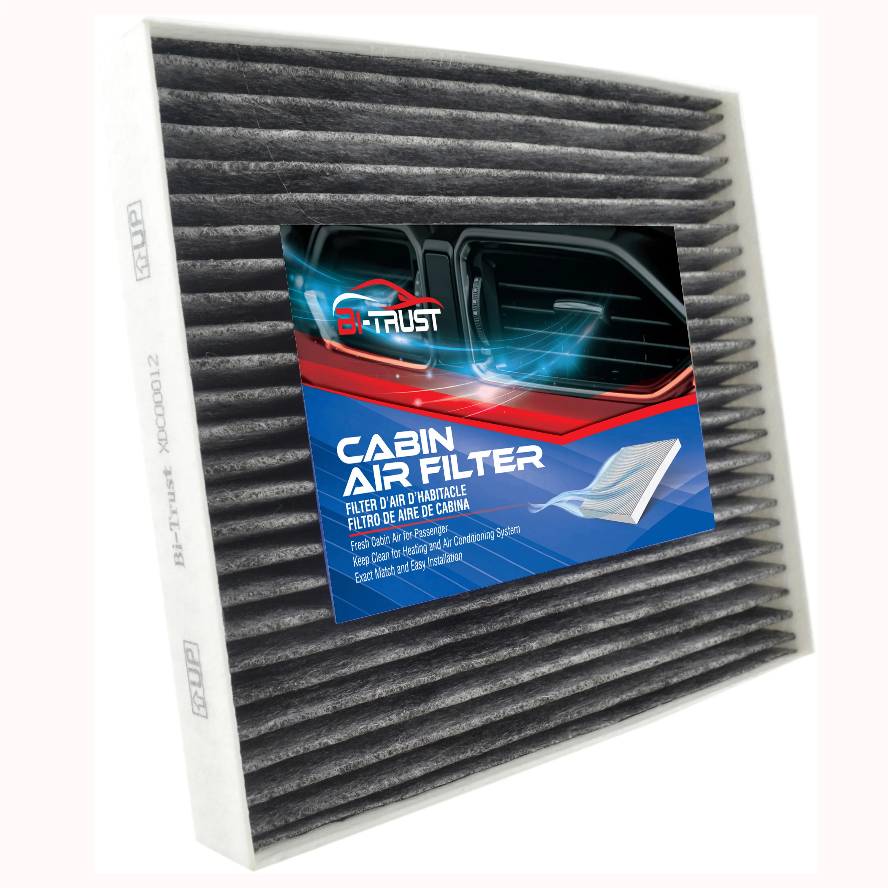 Bi-Trust Cabin Air Filter Carbon Fiber Replacement for Hyundai Kona Tucson Veloster Venue Kia Soul Sportage 97133-1R000