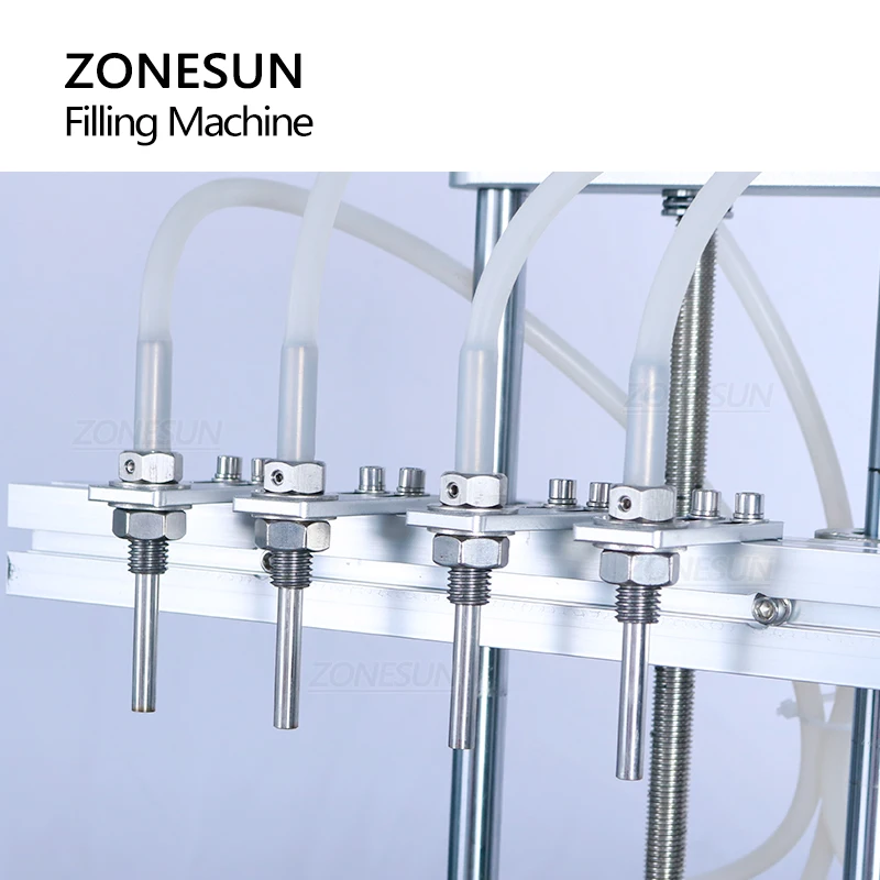 ZONESUN 4 Heads Tabletop Automatic Perfume Essential Oil Glass Bottle Liquid Filling Machines Juice Water Filler