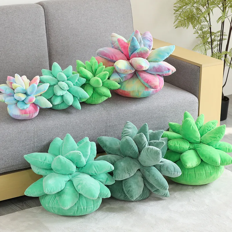 25/45cm Lifelike Succulent Plants Plush Stuffed Toys Soft Doll Creative Potted Flowers Pillow Chair Cushion for Girls Kids Gift