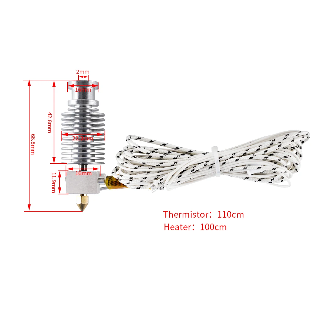 KINWords ON-Kit Hotend pour extrudeuse Titan, buse d'extrémité chaude, filament 1.75mm, KP3S, MK8, 0.4mm