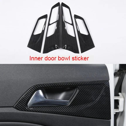 

For Peugeot 308 2016-2019 carbon fiber Inner door bowl sticker 4pcs