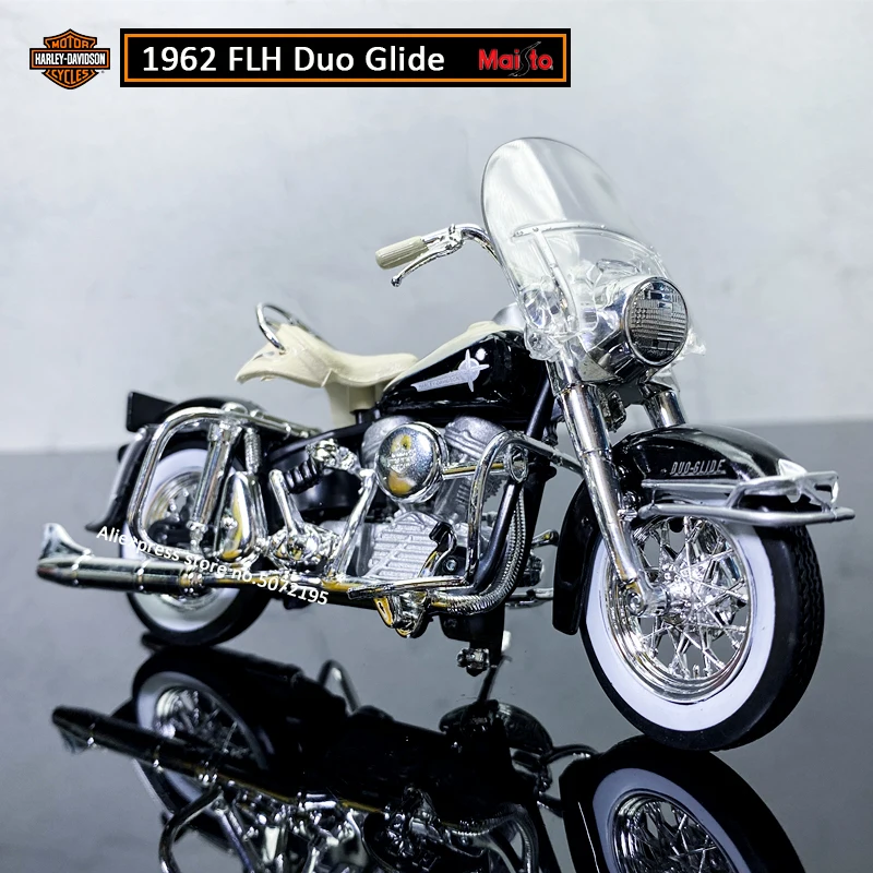 Maisto yeni 1:18 HARLEY-DAVIDSON 1962 FLH Duo kayma alaşım Diecast motosiklet modeli uygulanabilir oyuncak çocuklar için hediyeler oyuncak