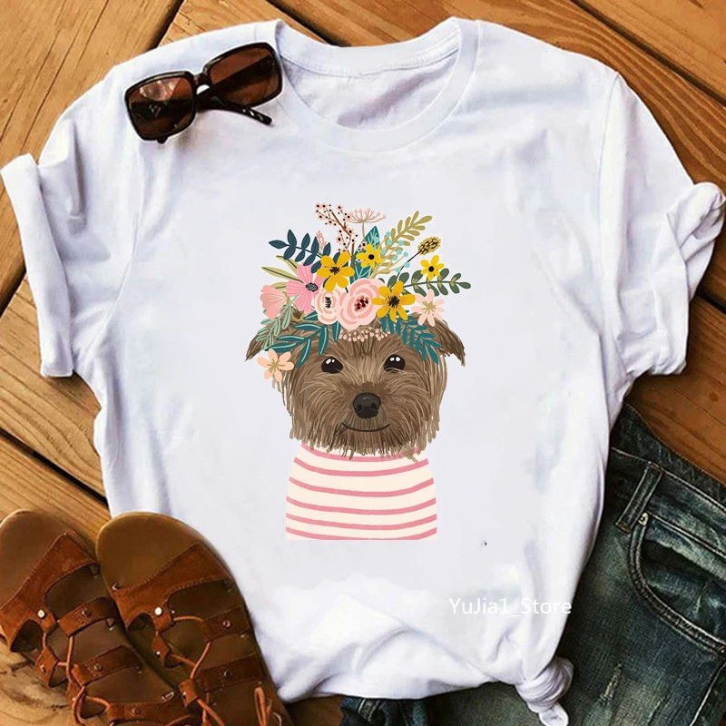 Summer Kawaii Flower Rabbit/Fox/Teddy/Penguin/Alpaca/ Horse/Bear/Owl/Flamingo/Giraffe /Pig Animal Print Women Funny T Shirts Top