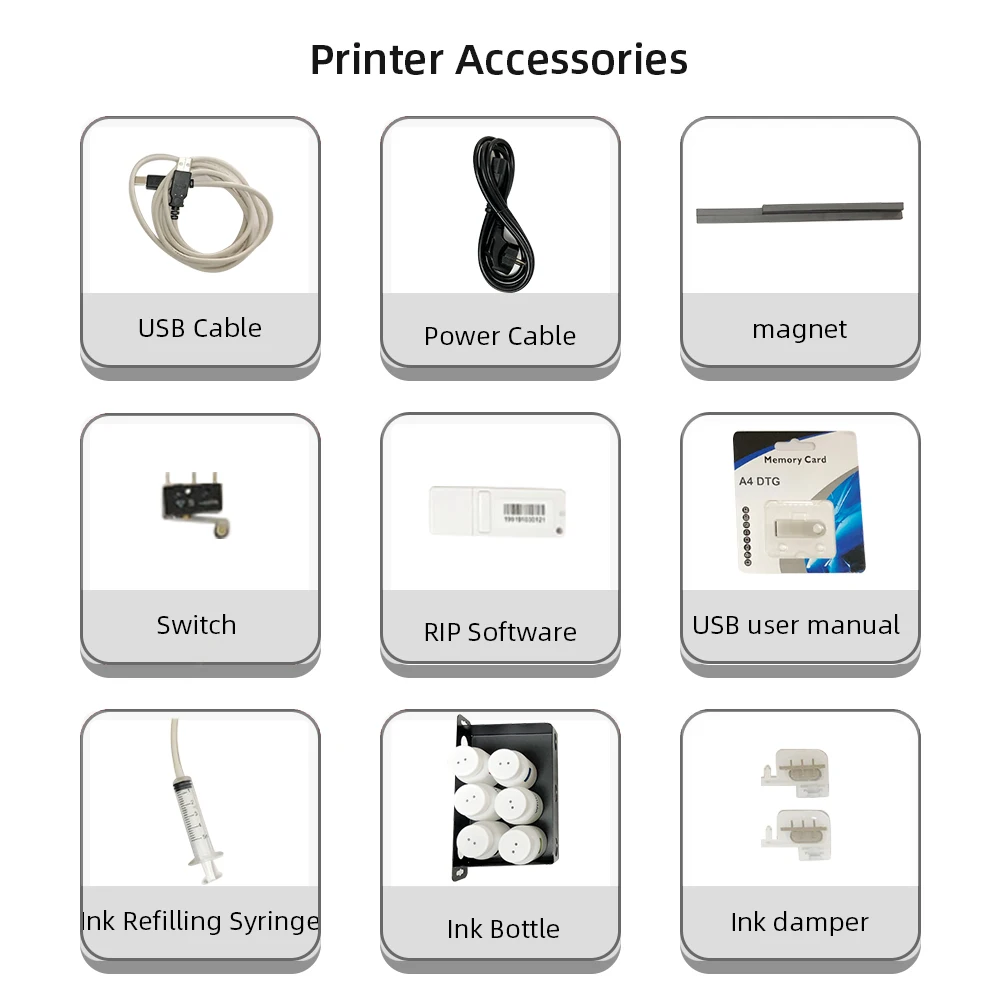 T-Shirt Printer A4 DTG Flatbed Printer Multicolor For Dark And Light Clothes Printing With Textile ink