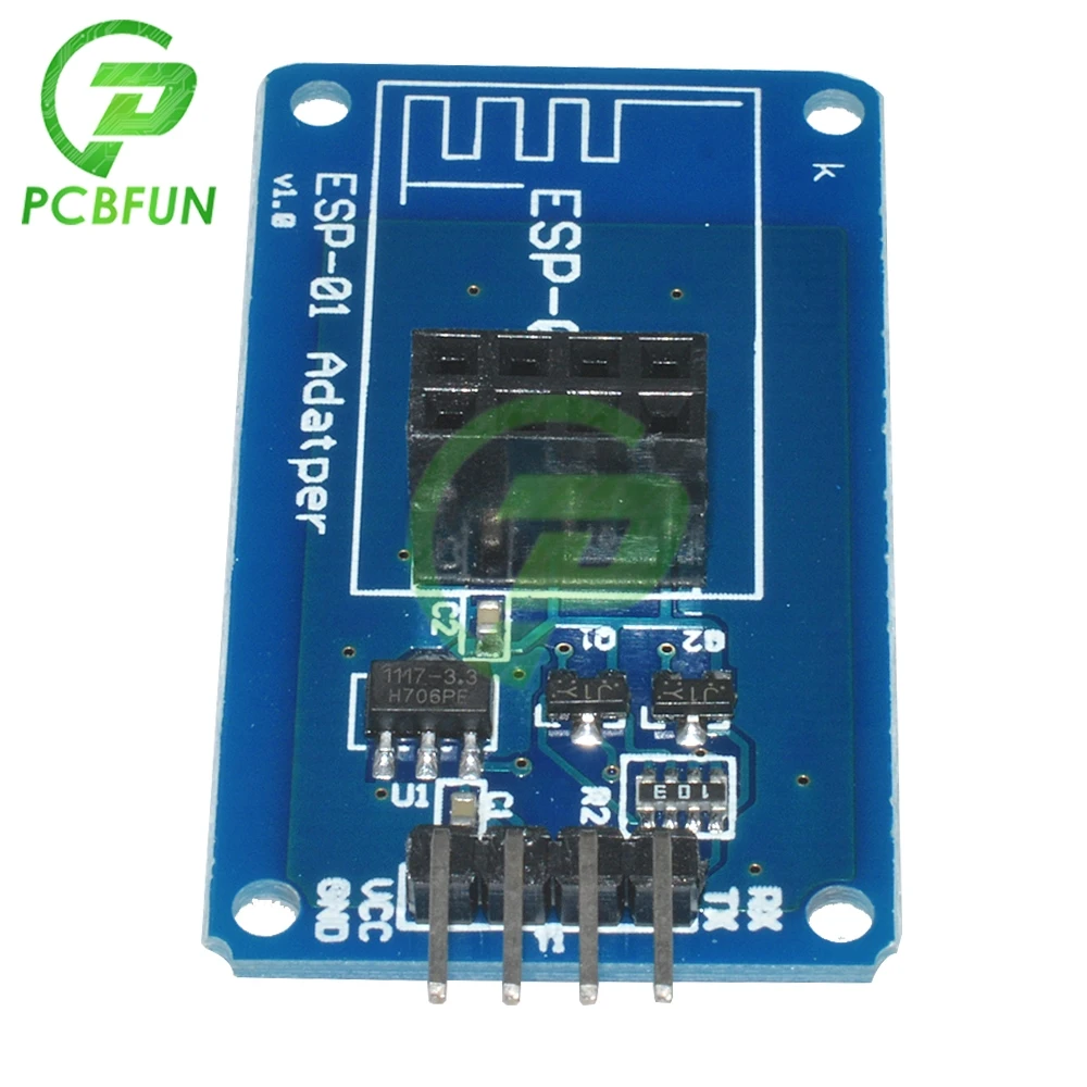 Módulo Adaptador Serial WiFi sem fio, ESP8266, ESP-01, 3.3V, 5V, Esp01 Breakout, Adaptadores PCB, Compatível para Arduino R3, 4.5V-5.5V