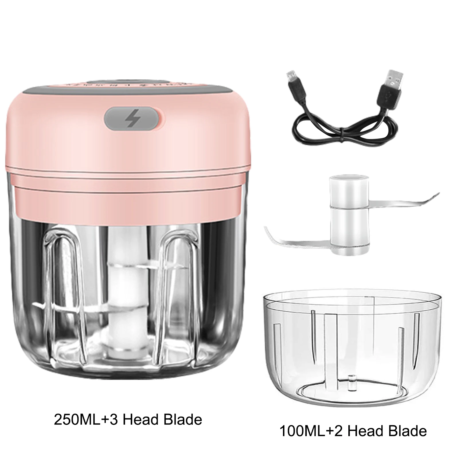 Electric Mini Garlic Chopper With USB Rechargeable Food Portable Small Food Processor For Pepper Garlic Nut Chopper/Crusher