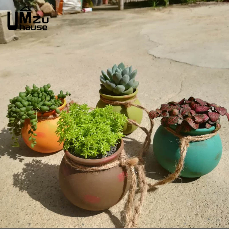 Pendurado Vasos De Flores De Cerâmica, Plantadores Verticais, Plantas Suculentas, Vaso De Flor, Cerca De Parede Corredor, Decoração Ao Ar Livre Do