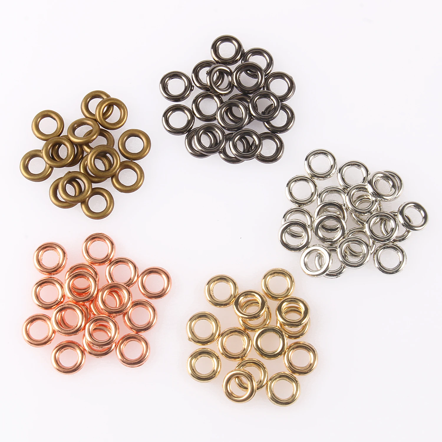 6-15mm Plate Gold/Silver Color Closed Rings Circle CCB Spacer Beads DIY Earring Hoops Connectors For Jewelry Making Accessories