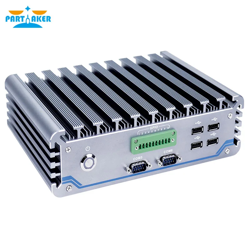 Fanless mini pc industrial computer Intel 3855U i3 6100U i5 6200U processor RS422 485 mini linux embedded pc for industrial