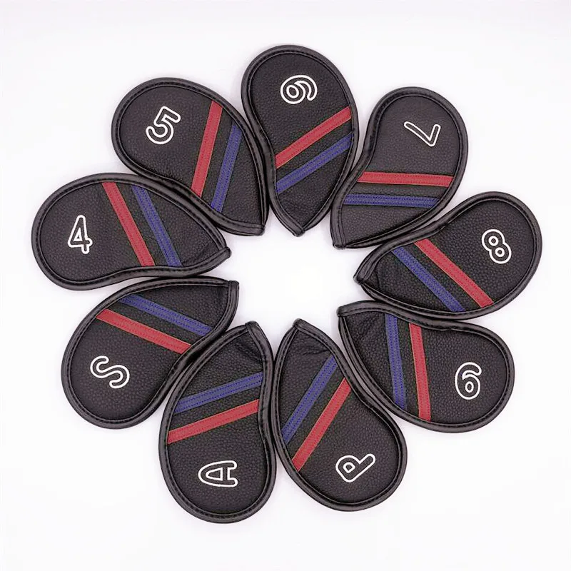 Custom Golf Irons Headcovers With Embroidery #4-9PAS Complete Set Golf Iron Wood Head Covers 9Pcs/Lot