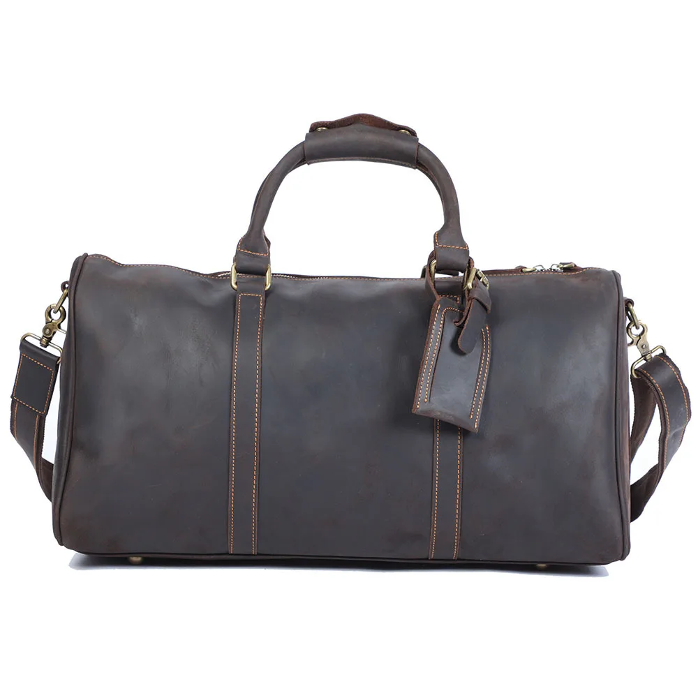 Bolso de viaje de cuero Real para hombre