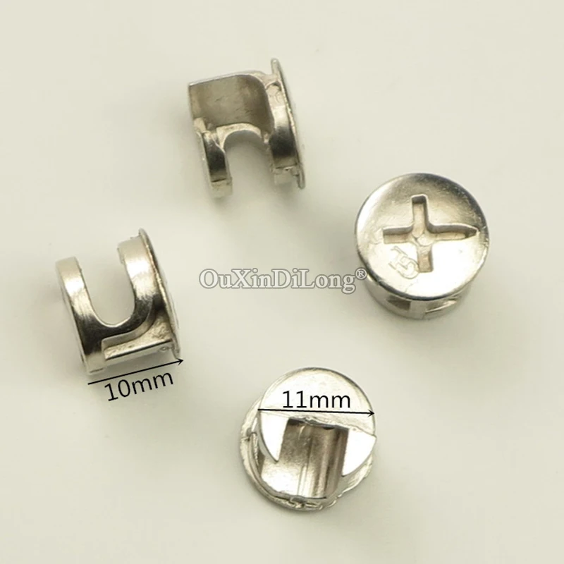 

100PCS 3 in 1 Furniture Connecting Nuts Fittings Diameter*Height=11*10mm Eccentric Wheels Screws G257